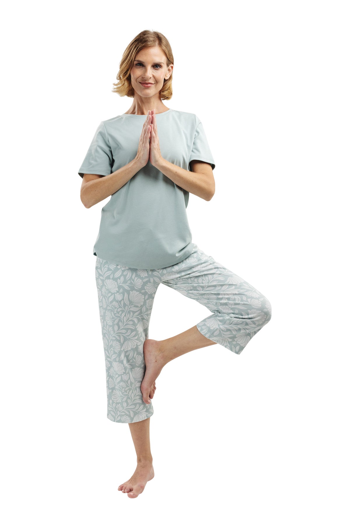 The Spring Blossom Capri Set in Soft Sage