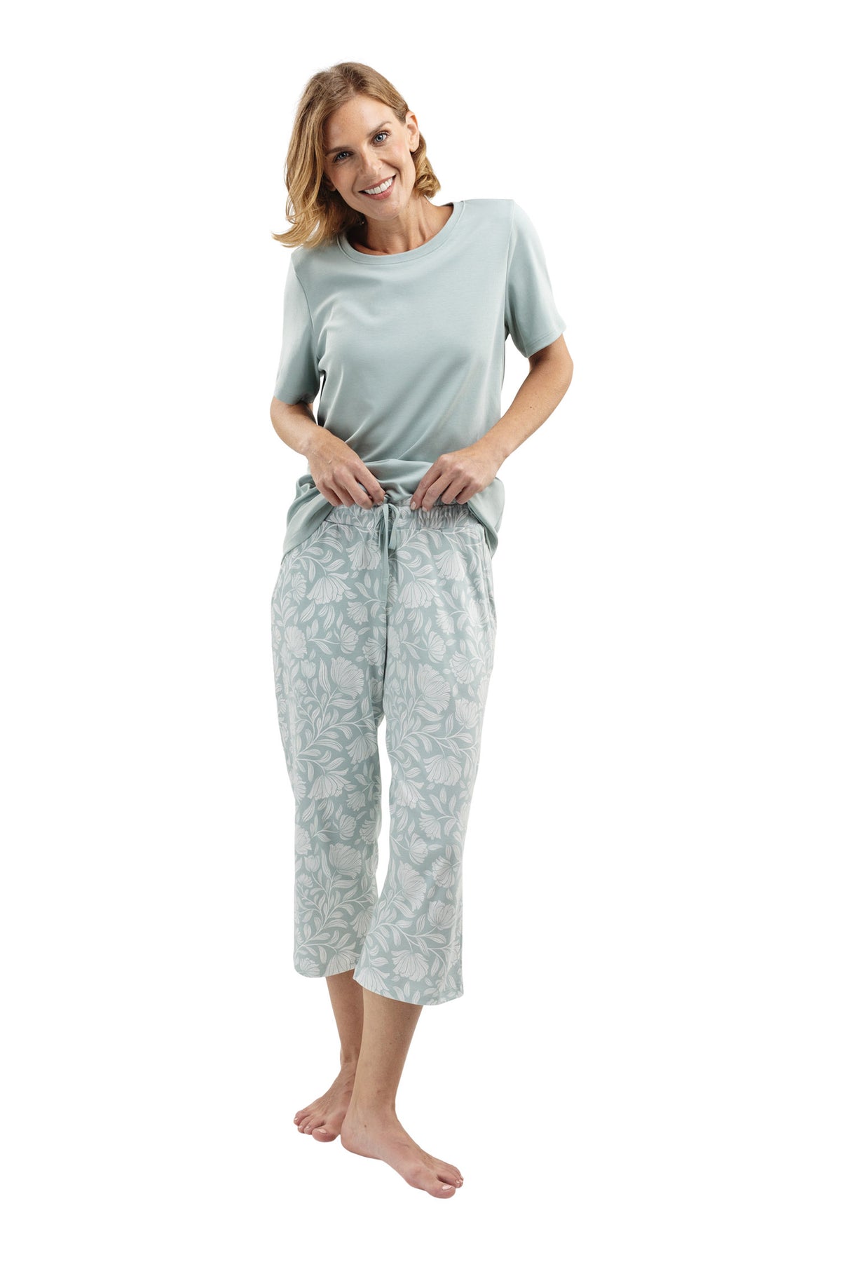 The Spring Blossom Capri Set in Soft Sage