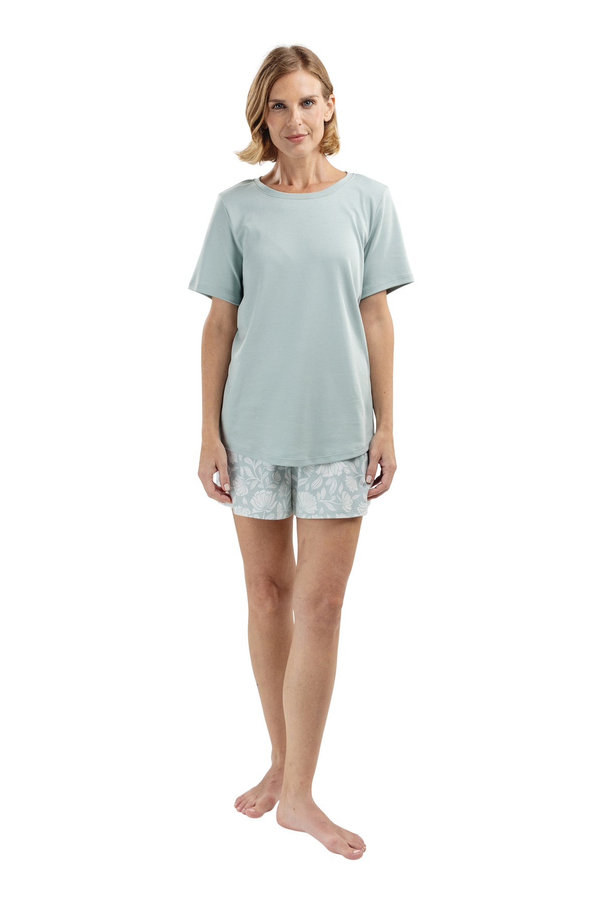 The Spring Blossom Shorts Set in Soft Sage
