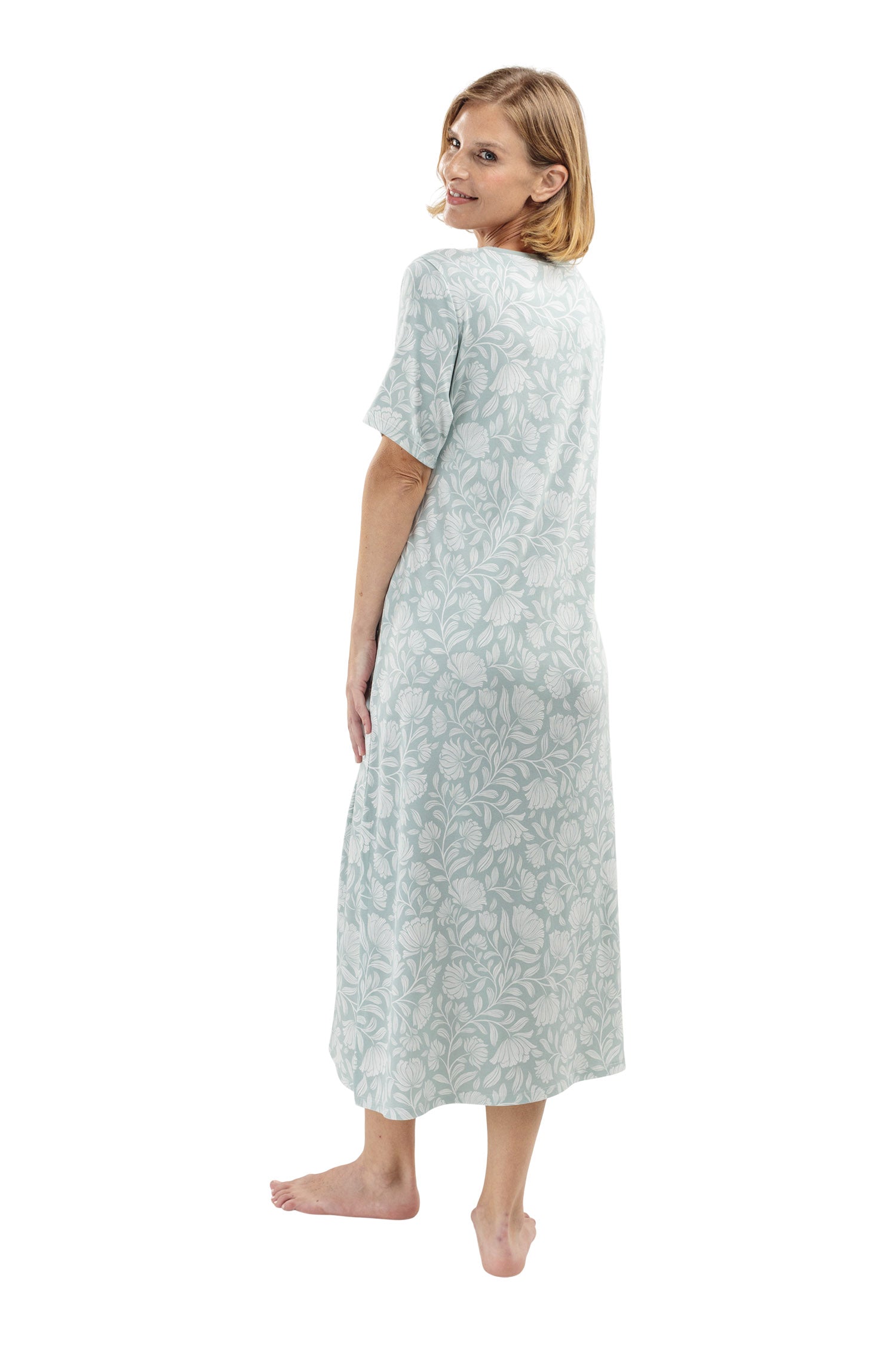 Pima Cotton Women's Pajamas | Incredibly Soft & Cozy | Long & Plus Sizes Too | Jijamas Nightgown in caribbean blue | - jijamas Pima Cotton Women's Pajamas | Incredibly Soft & Cozy | Long & Plus Sizes Too | Jijamas Nightgown in caribbean blue | - jijamas