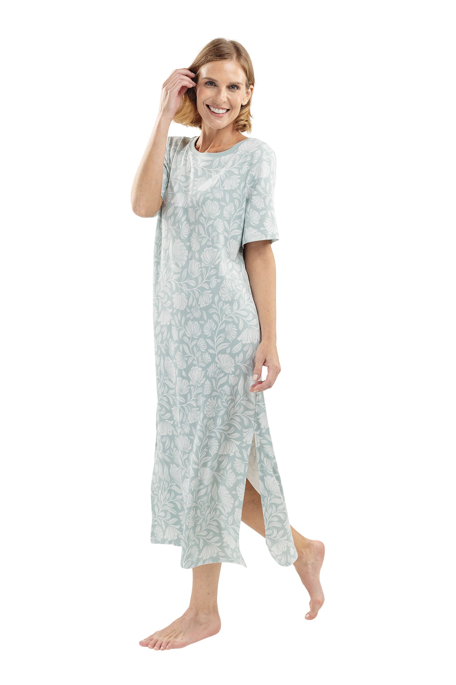 The Spring Blossom Nightgown In Soft Sage