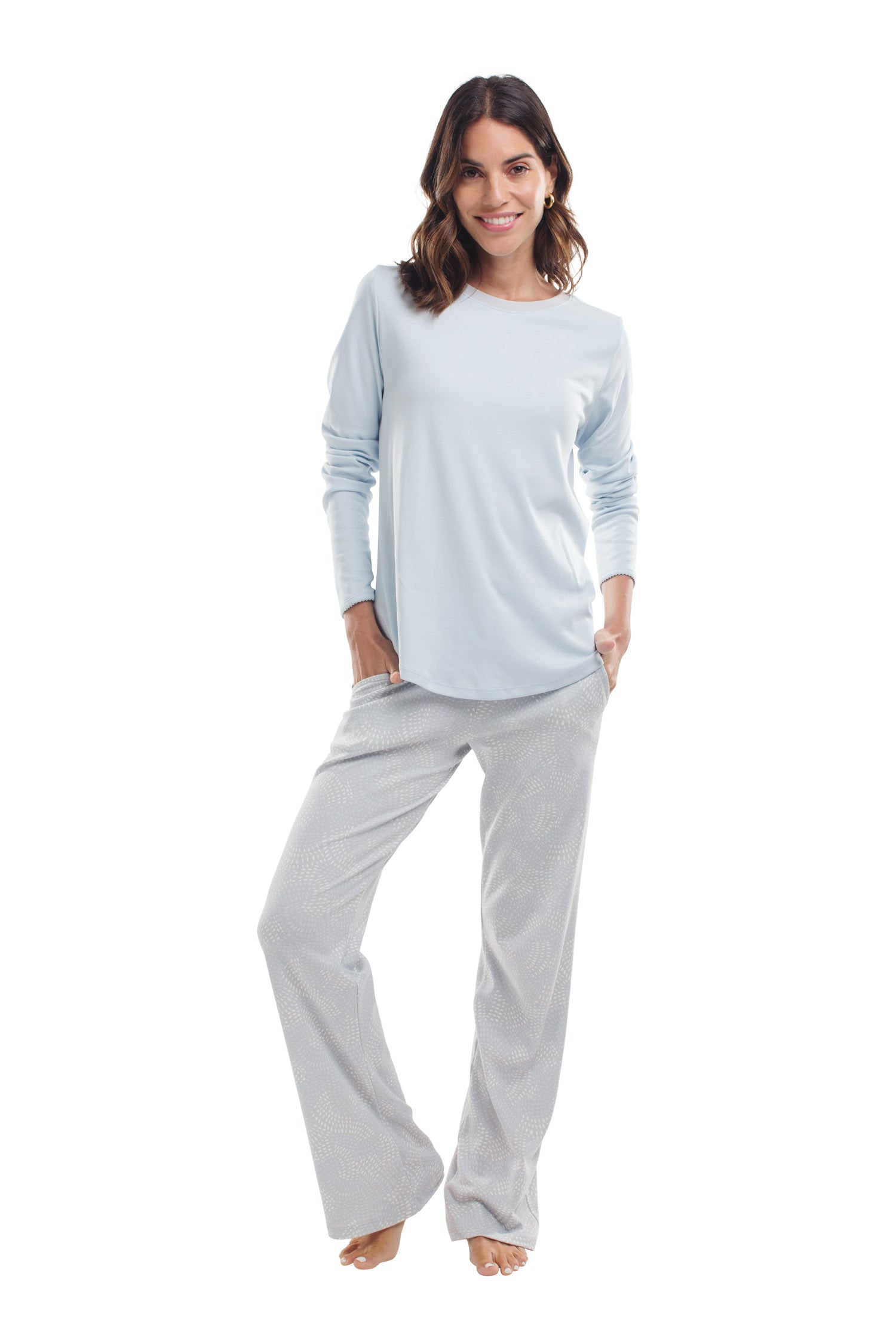 ルームウェア・パジャマ a-jolie ROOMWEAR BOOK GRAY special ver. Pima Cotton Women's Pajamas | Incredibly Soft & Cozy | Long