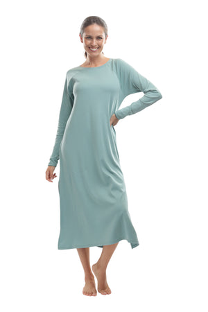 Pima Cotton Women's Pajamas | Incredibly Soft & Cozy | Long & Plus Sizes Too | Jijamas Nightgown in caribbean blue | XX-Large Pima Cotton Women's Pajamas | Incredibly Soft & Cozy | Long & Plus Sizes Too | Jijamas Nightgown in caribbean blue | XX-Large