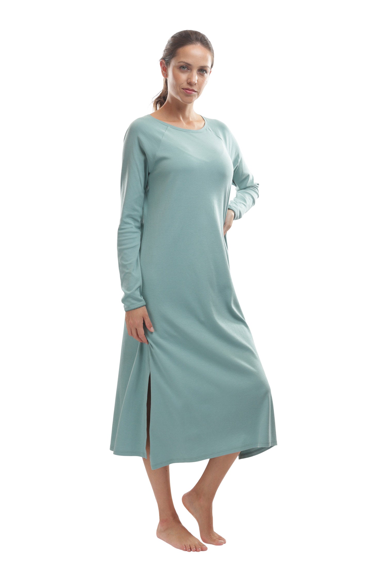 cotton dress pajamas for women Petite Plume Women's Pima Clara Nightgown in Navy L