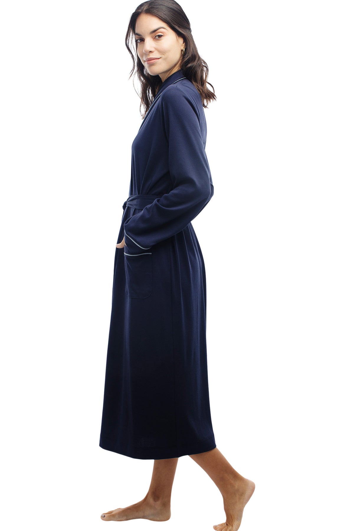 Short Robe Navy The Weekender Robe in Navy Blue - jijamas®