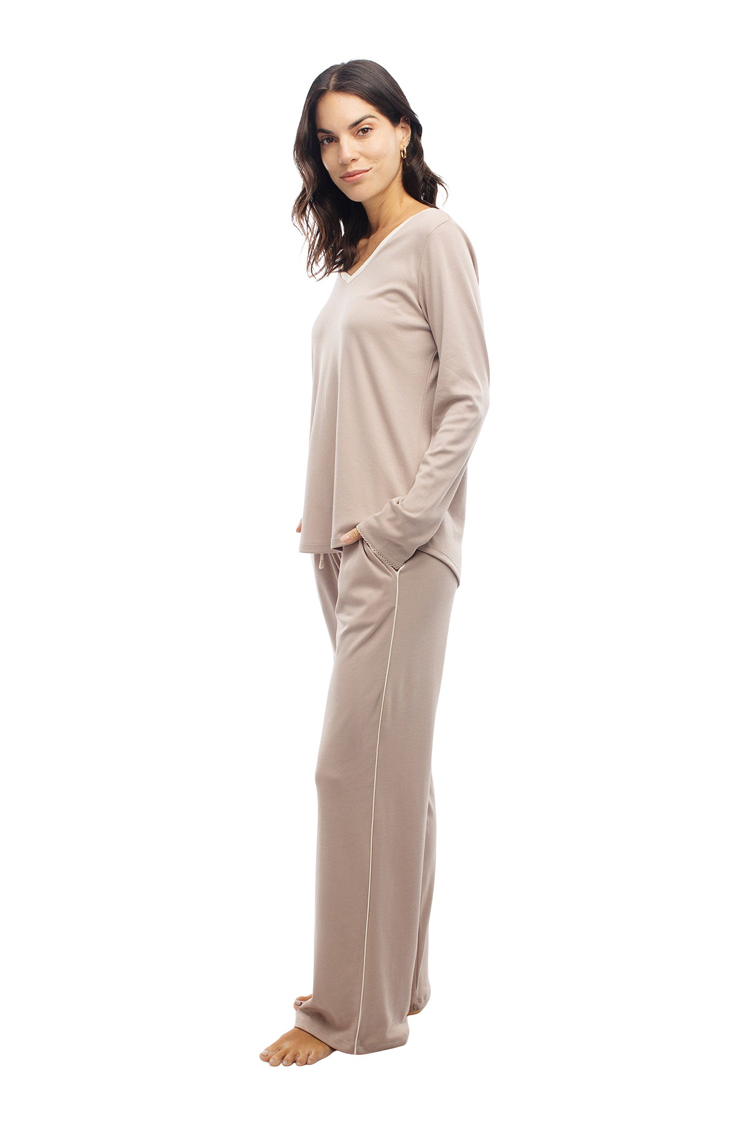 Pima Cotton Women's Pajamas, Incredibly Soft & Cozy, Long & Plus Sizes  Too, Jijamas Long-Sleeve in Etherea