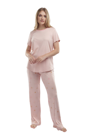 The Day Dream Short-Sleeve Set in Peach Whip
